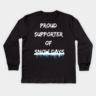 Snow Day Supporter funny Snow Lover Icicle winter Kids Long Sleeve T-Shirt